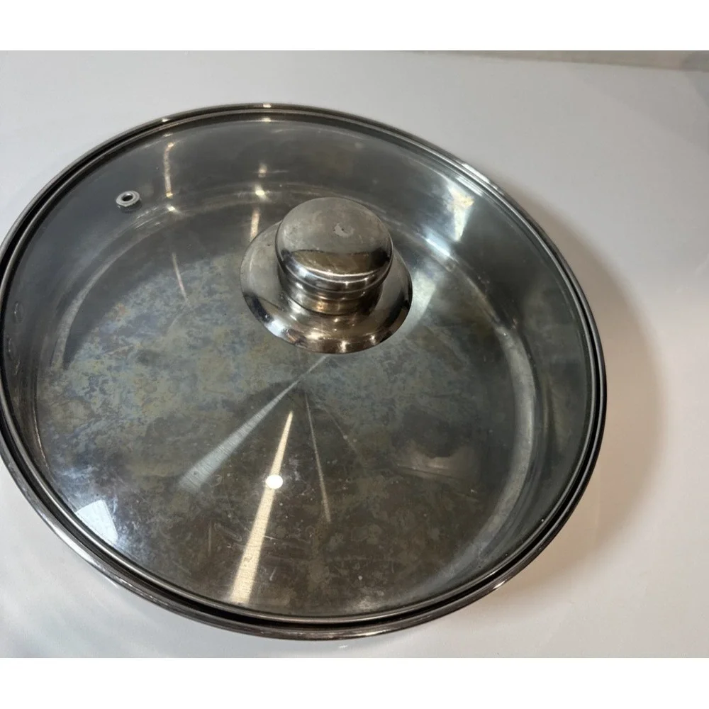 Professional Quality Stainless Steel Sautee Fry Pan 10in  Costco Disc glass lid